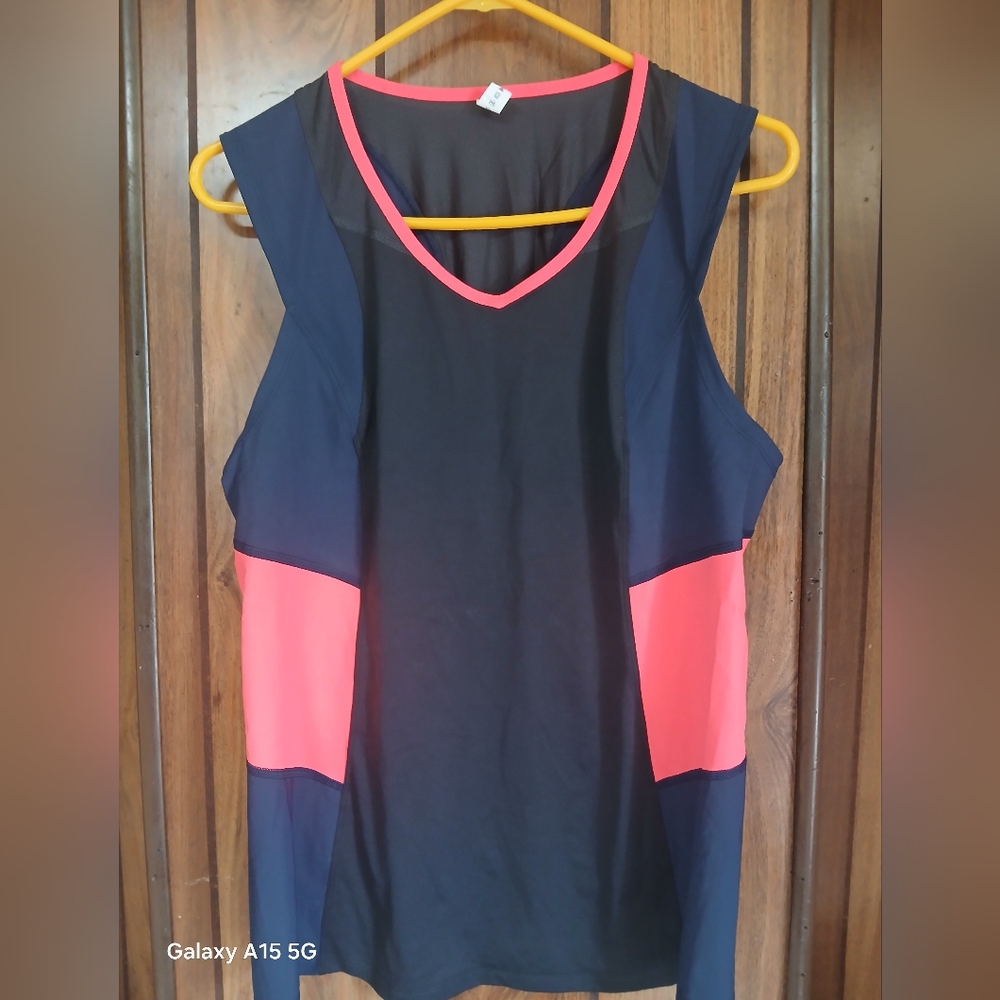 lululemon athletica Navy Tank with Coral Trim